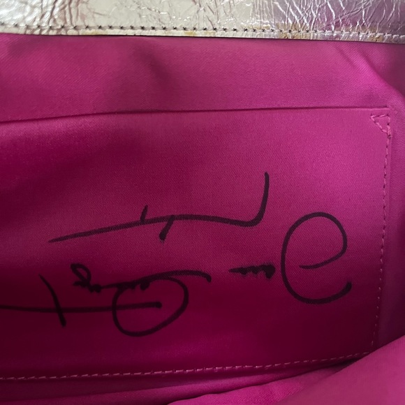 JANE AUGUST *autographed* silver python handbag VERY RARE - Picture 7 of 7